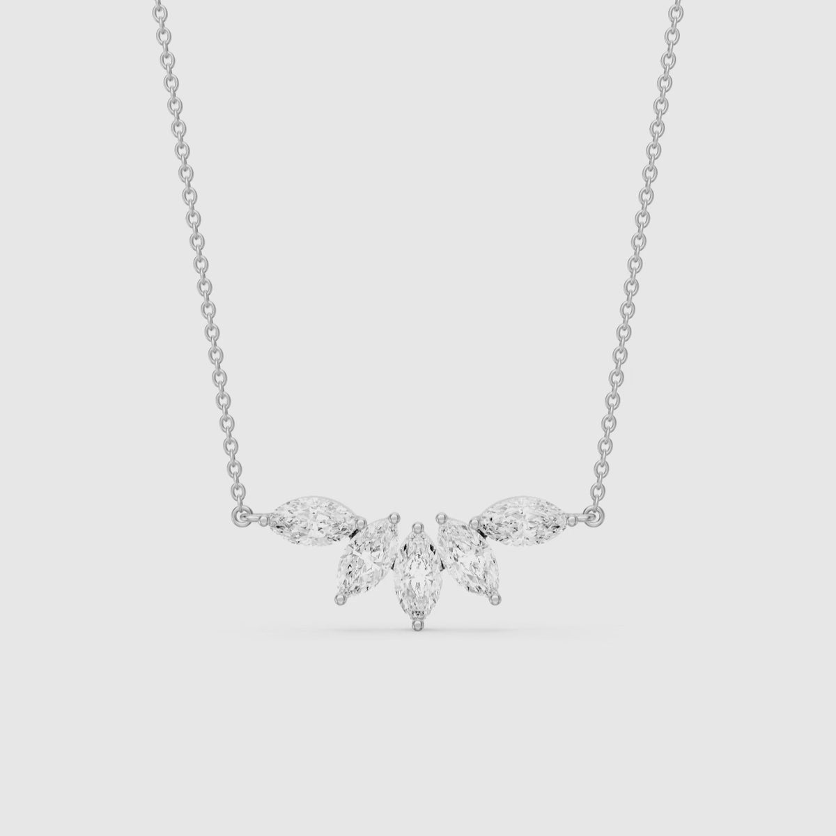 Load video: Sabrina Marquise Cut Lab Grown Diamond Five Stone Necklace