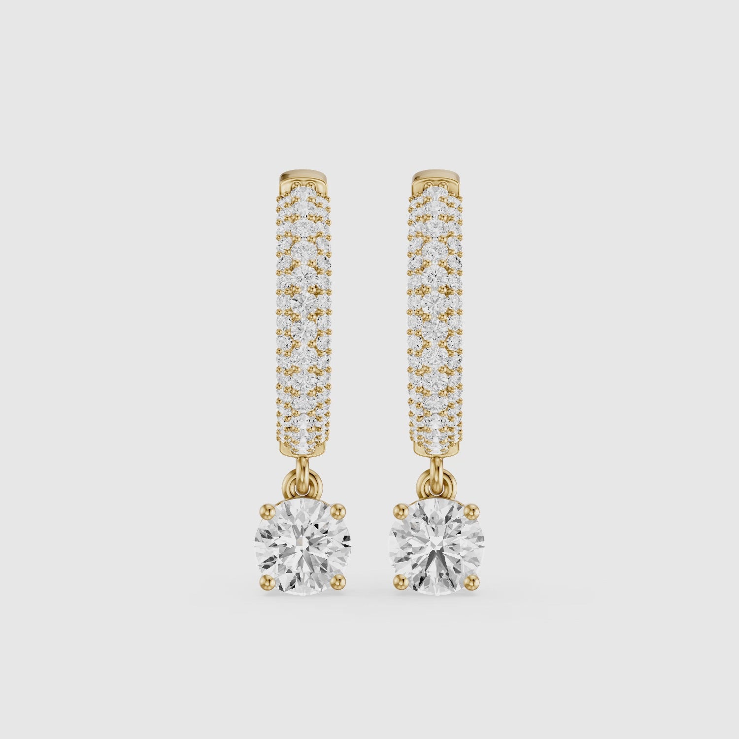 Load video: Robin Round Lab Grown Diamond Ball Prong Drop Hoop Earrings