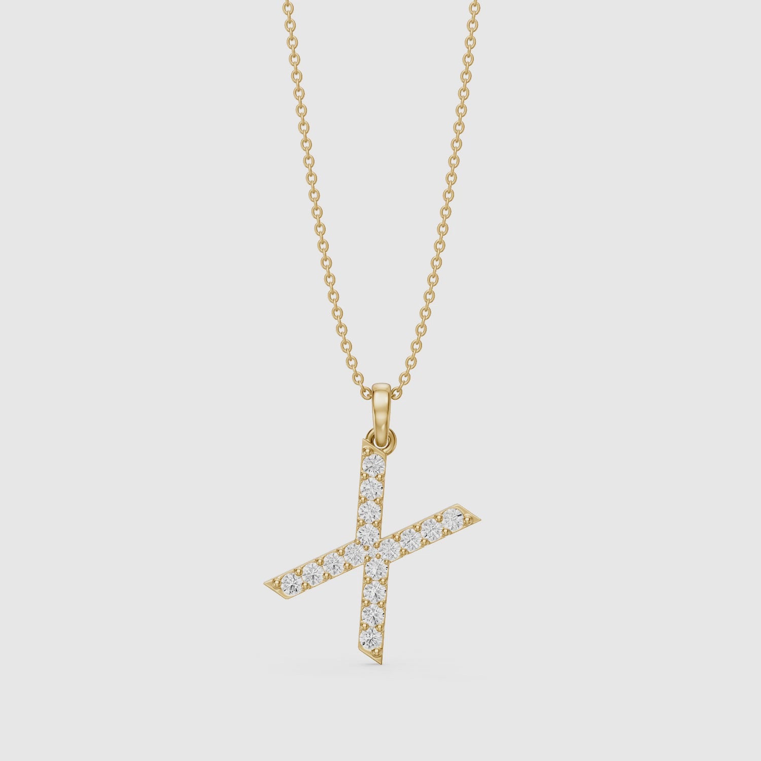 Load video: Romy Lab Grown Diamond X Initial Pendant Necklace