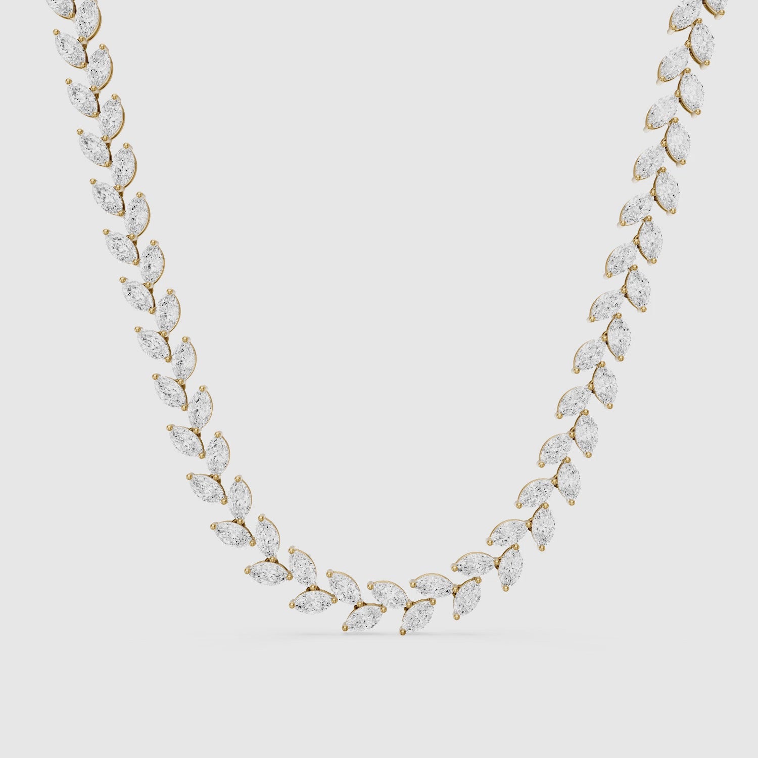 Load video: Danielle Marquise Lab Grown Diamond Vine Tennis Necklace