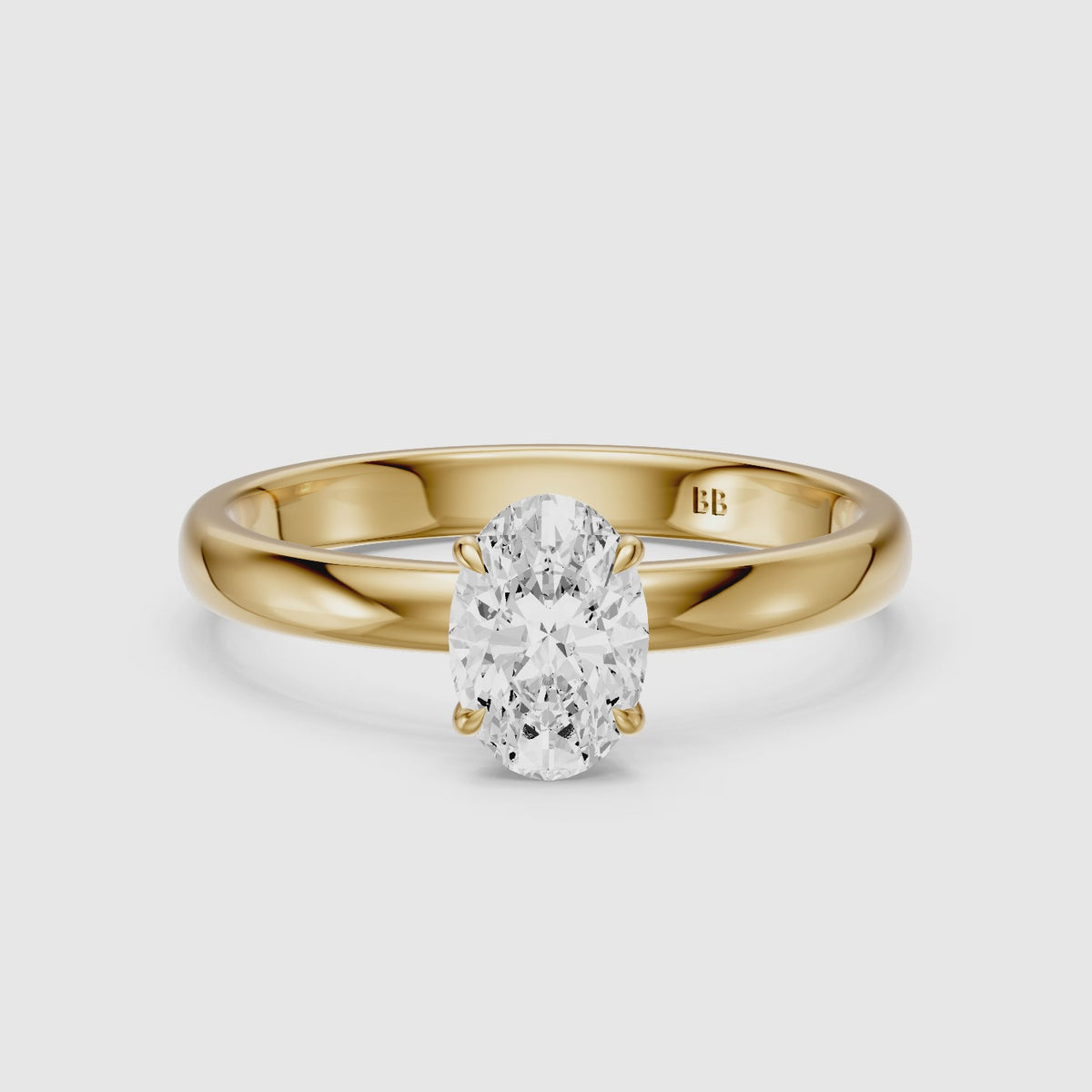 Load video: Tavi Oval Solitaire Lab Grown Diamond Engagement Ring With Hidden Halo