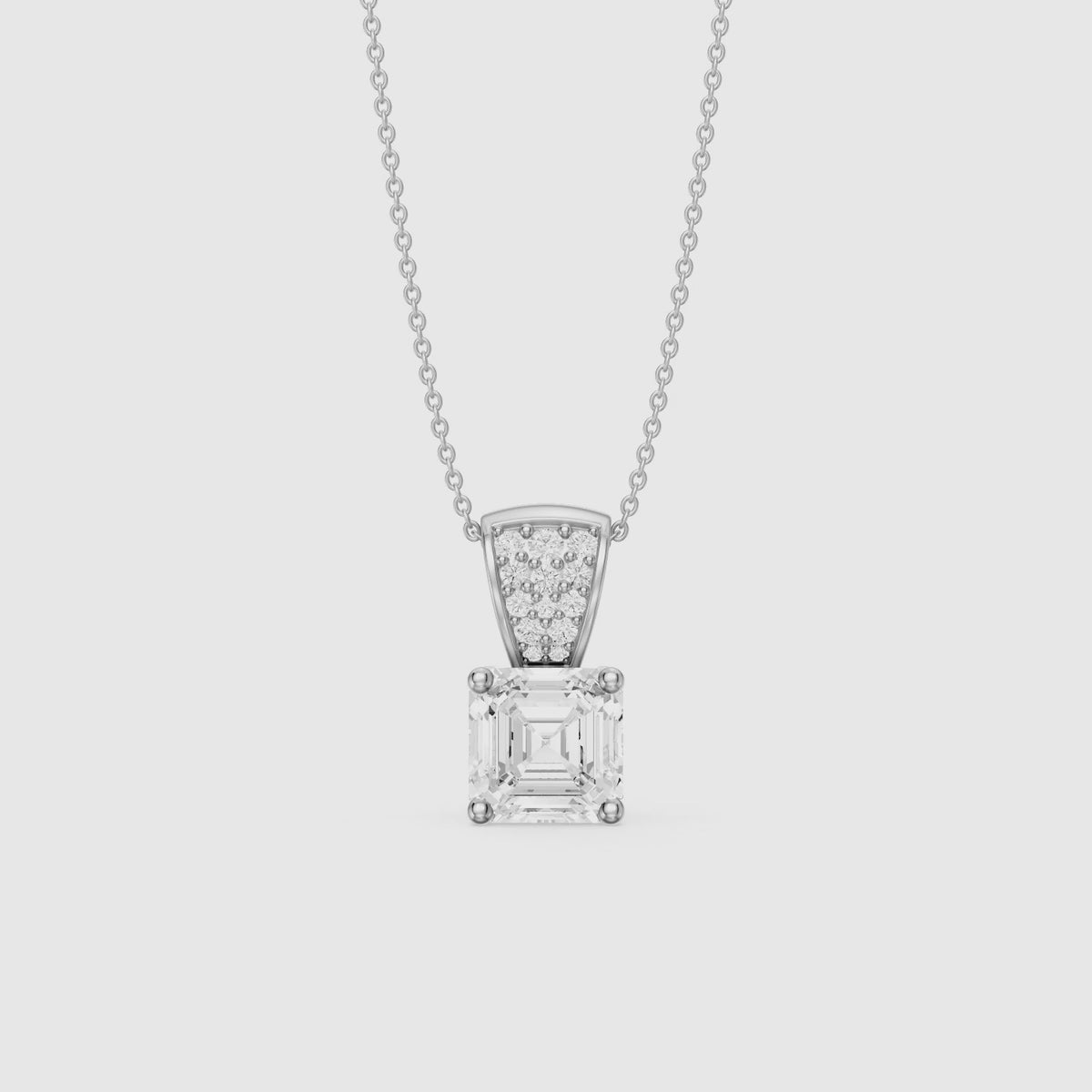 Load video: Ariel Asscher Cut Lab Grown Diamond Pave Bail Pendant