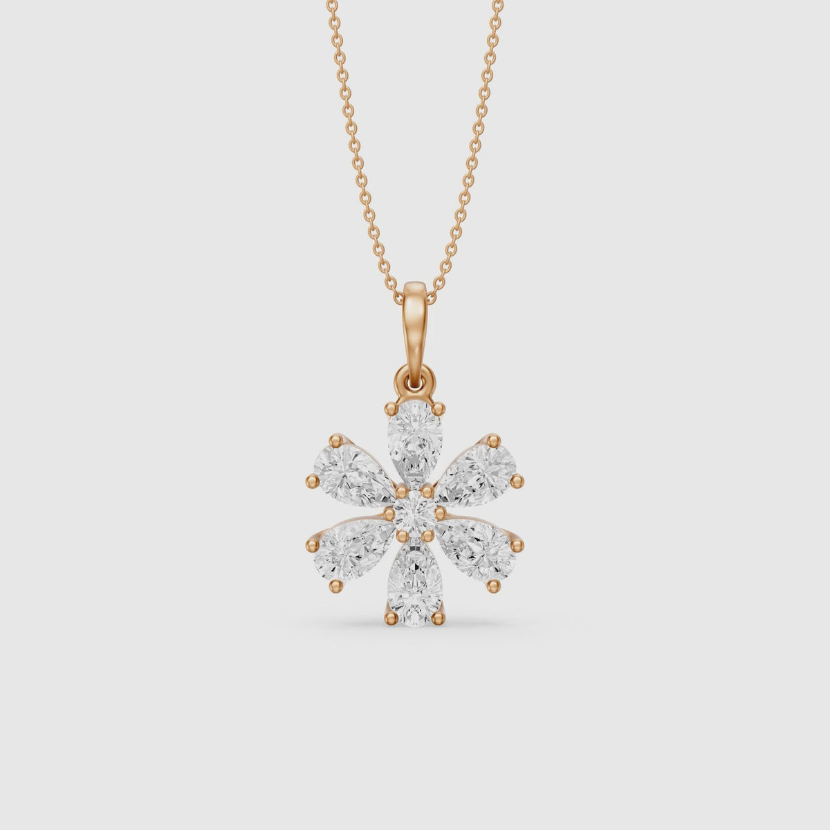Load video: Harlow Floral Pear Shape Lab Grown Diamond Pendant