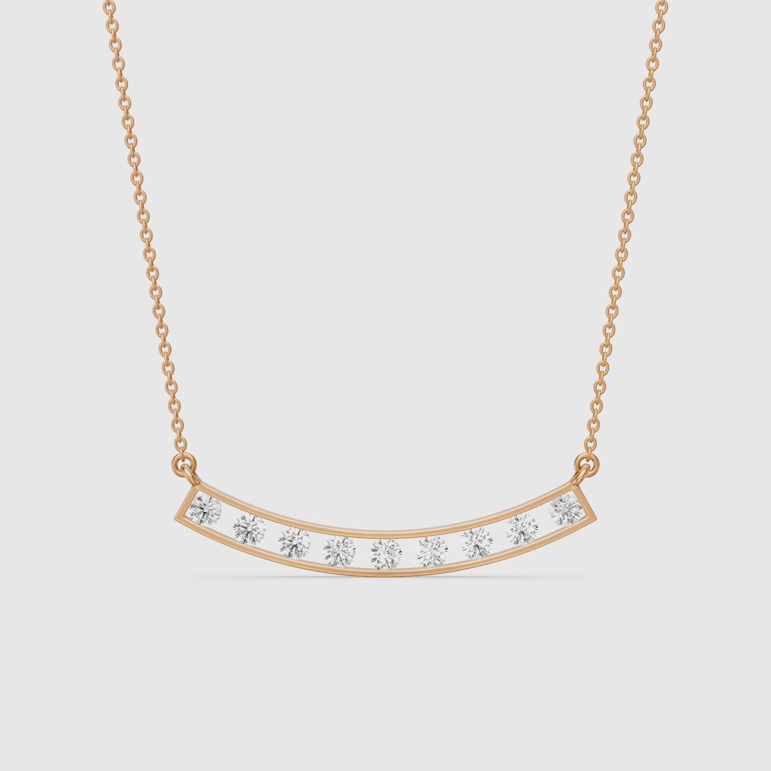 Load video: Lara Curved Bar Lab Grown Diamond Necklace