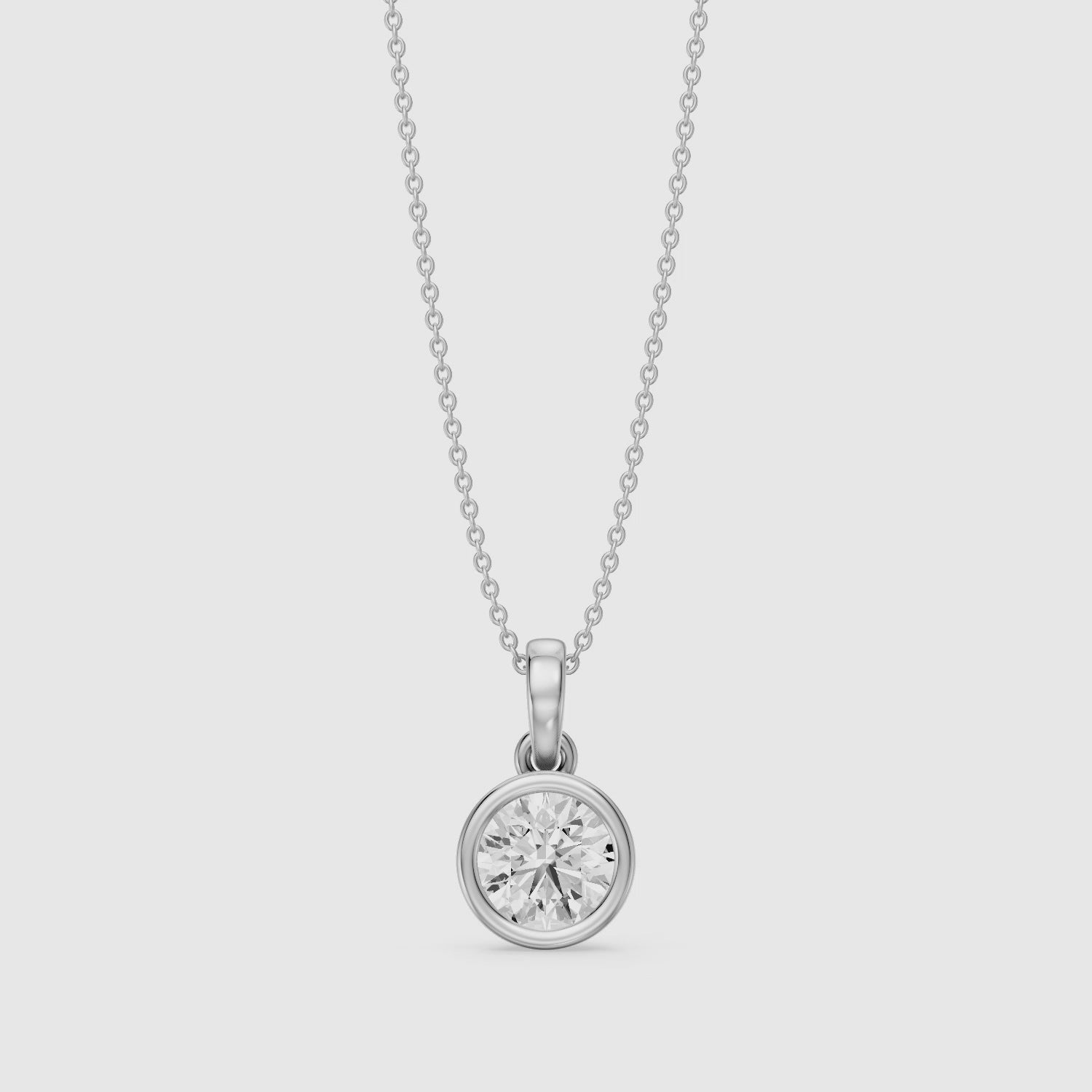 Load video: Zoe Solitaire Round Lab Grown Diamond Pendant