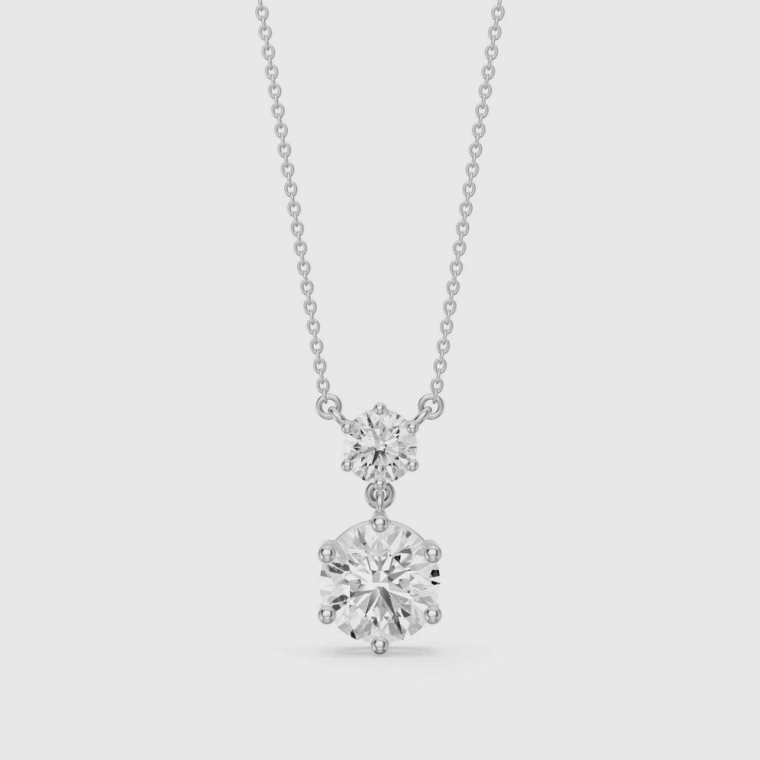 Load video: Bianca Round Lab Grown Diamond Drop Necklace