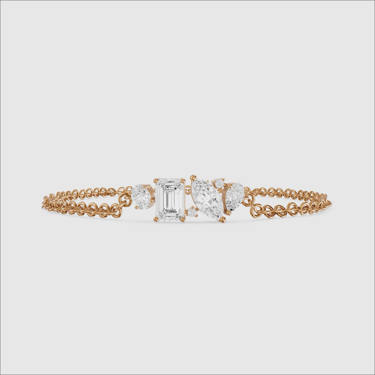 Load video: Cathal Fancy Shape Lab Grown Diamond Chain Bracelet