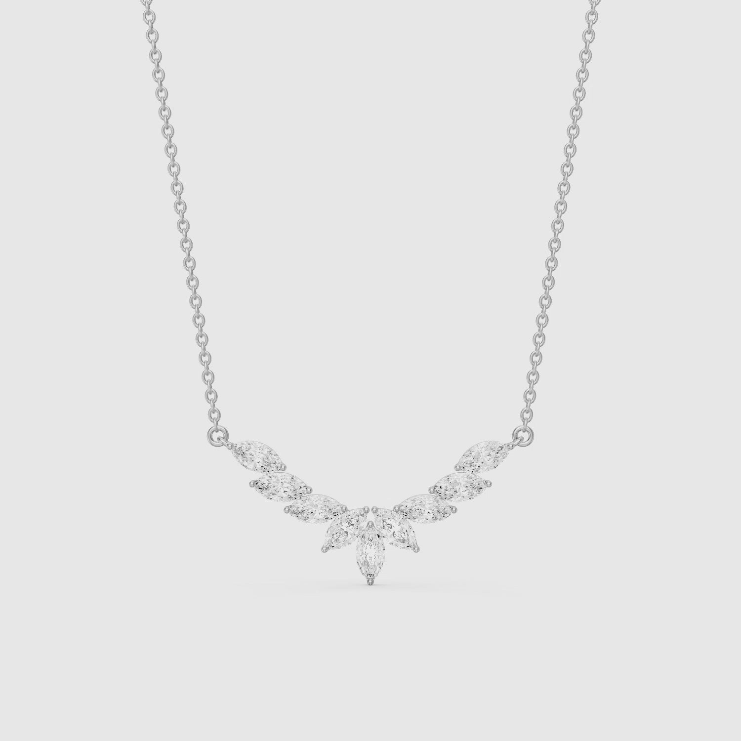 Load video: Felicia Marquise Lab Grown Diamond Chevron Necklace