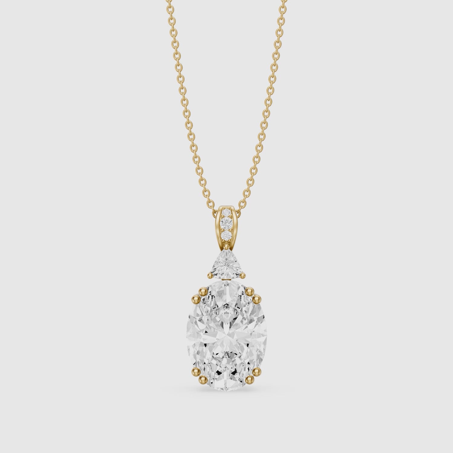 Load video: Josephine Oval Cut Lab Grown Diamond Solitaire Pendant Necklace