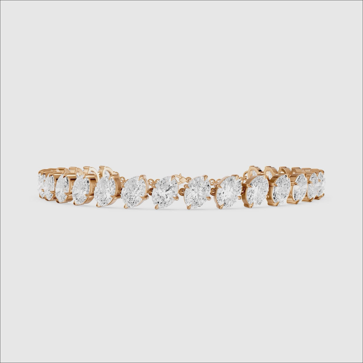Load video: Kaylin Oval Lab Grown Diamond Four Prong Tennis Bracelet