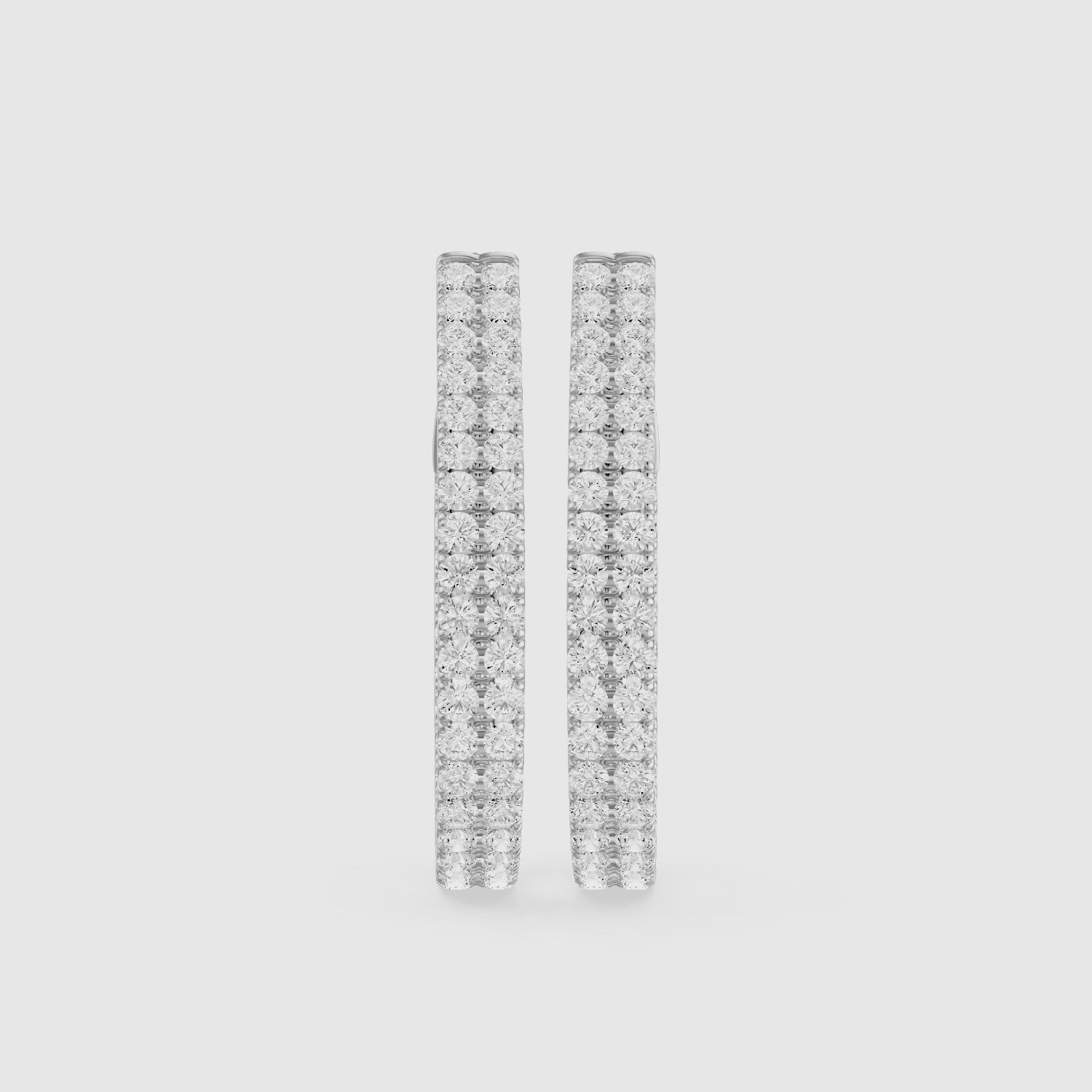 Load video: Lilou Round Lab Grown Diamond Double Row Pavé Hoop Earrings