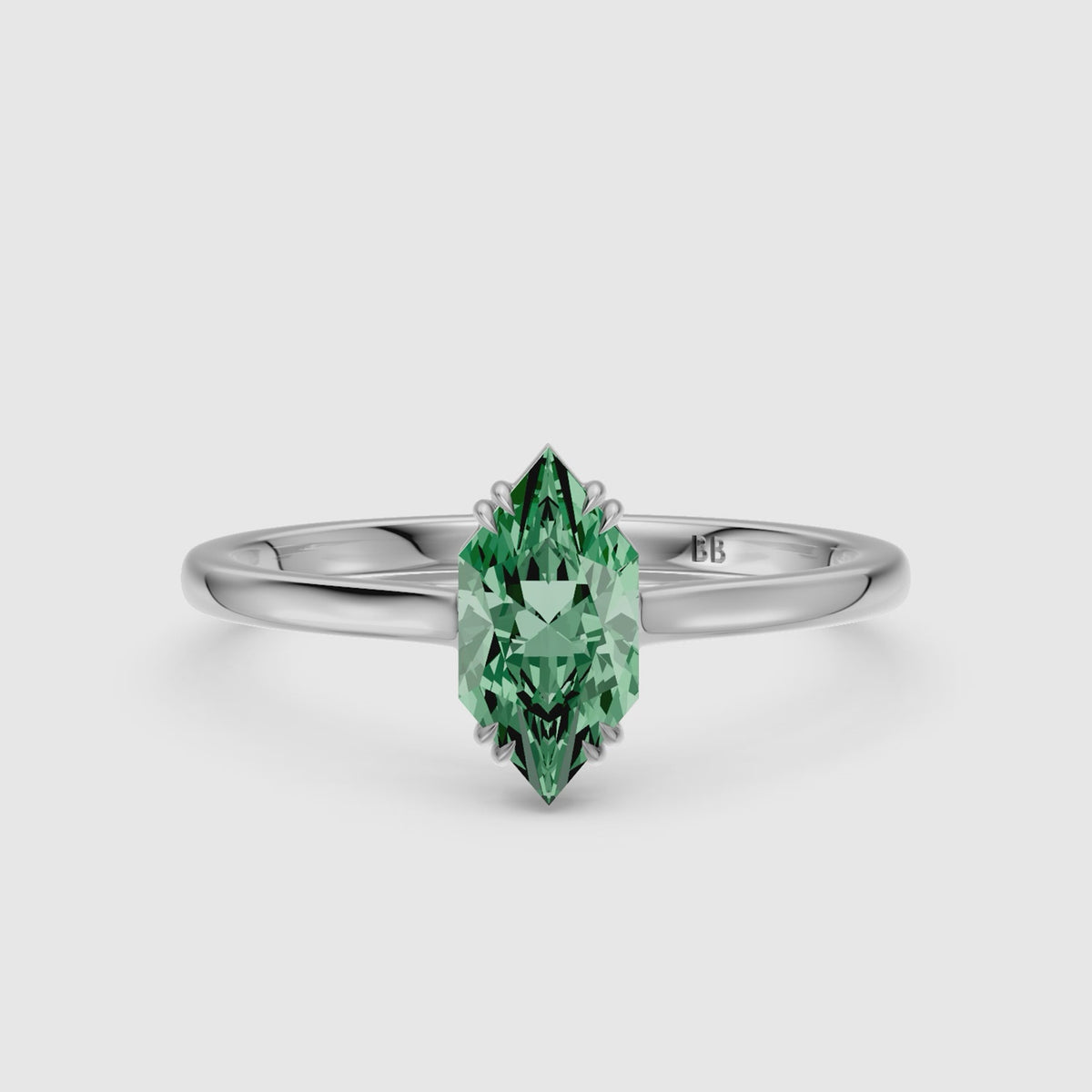 Load video: Annie Dutch Marquise Green Lab Grown Diamond Solitaire Ring