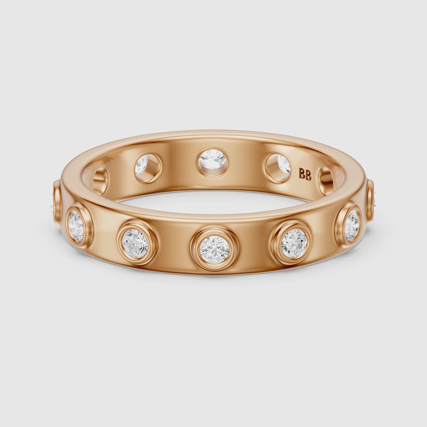 Load video: Orla Round Cut Lab Diamond Flush Set Eternity Band
