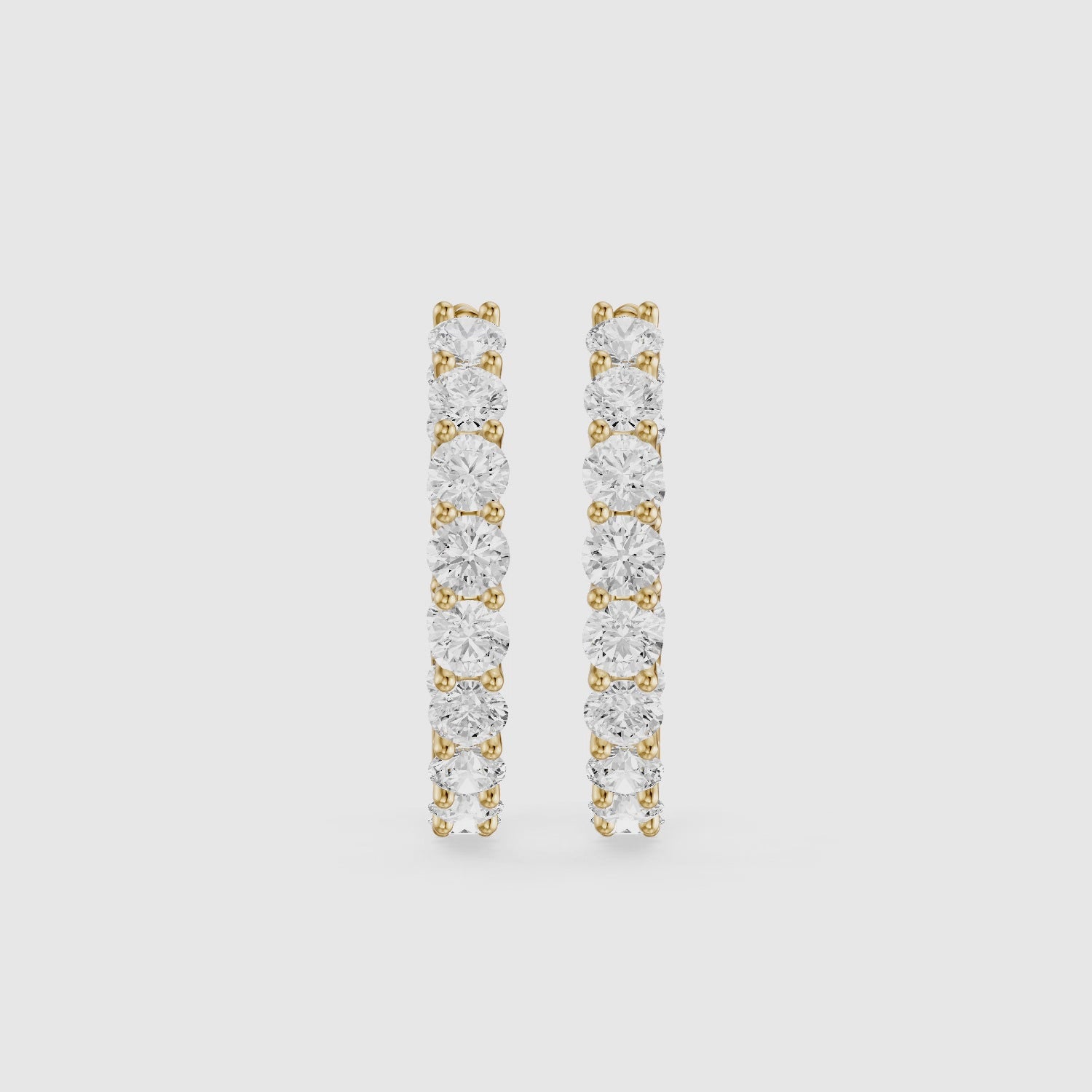 Load video: Teresa Round Lab Grown Diamond Inside Out Hoop Earrings