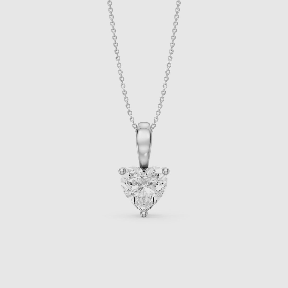Load video: Suzy Heart Shape Lab Grown Diamond Solitaire Pendant