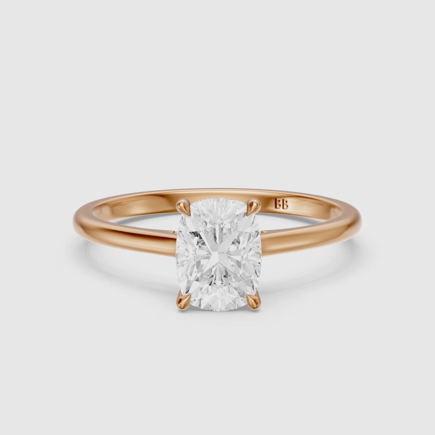 Load video: Oaklyn Elongated Cushion Cut Hidden Halo Pave Bridge Lab Grown Diamond Ring
