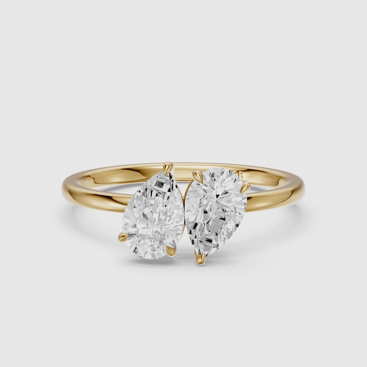 Load video: Berlyn Toi Et Moi Engagement Ring With Both Pear Lab Grown Diamonds