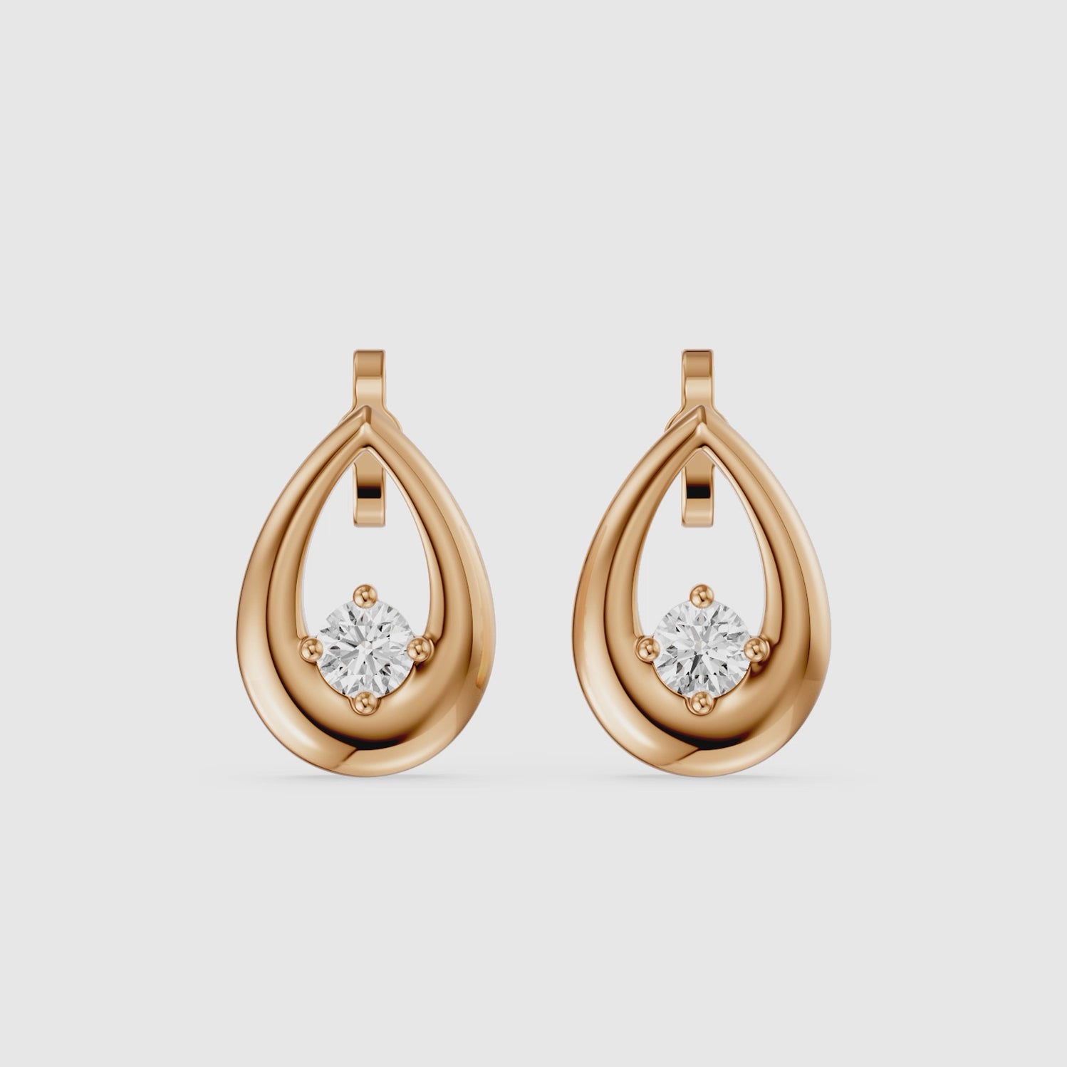 Load video: Nerine Round Lab Grown Diamond Teardrop Drop Earrings
