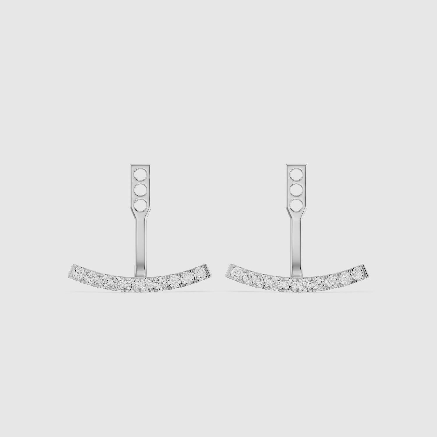 Load video: Karsyn Round Lab Grown Diamond Curved Pave Ear Jacket Earrings