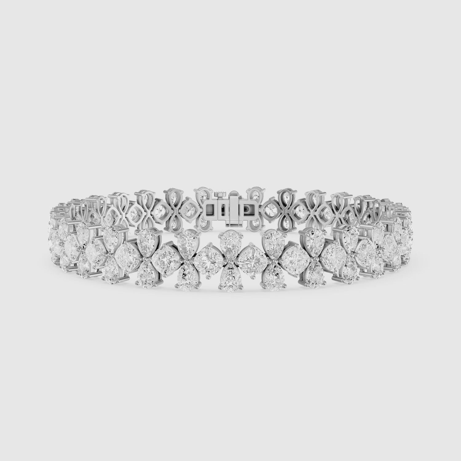 Load video: Patricia Pear and Cushion Shape Lab Grown Diamond Tennis Bracelet