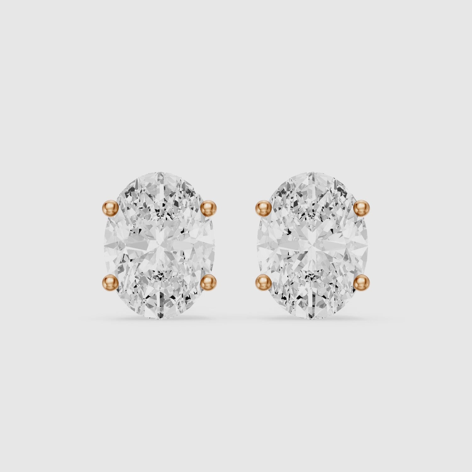 Load video: Aoife Oval Cut Lab Grown Diamond Basket Set Stud Earrings