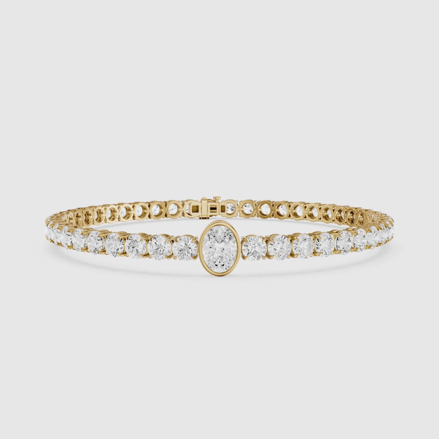Load video: Sylvie Oval Lab Grown Diamonds Single Station Tennis Bracelet
