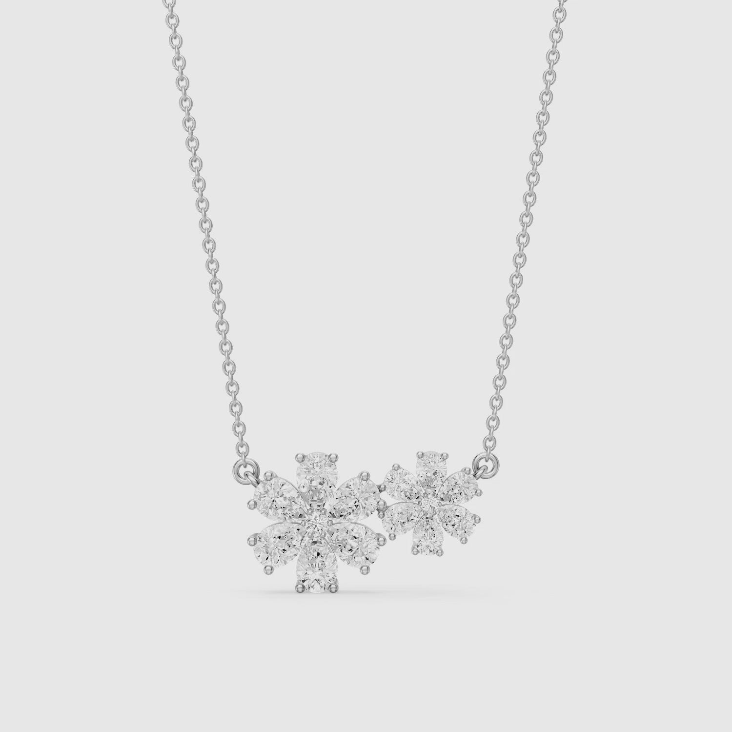 Load video: Viola Pear Lab Grown Diamond Floral Necklace