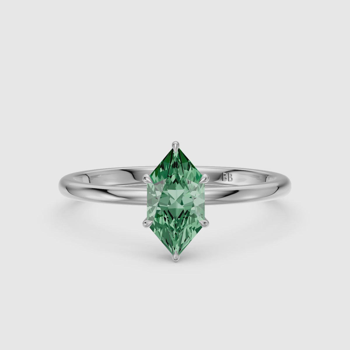 Load video: Christine Dutch Marquise Green Lab Grown Diamond Ring with Hidden Halo