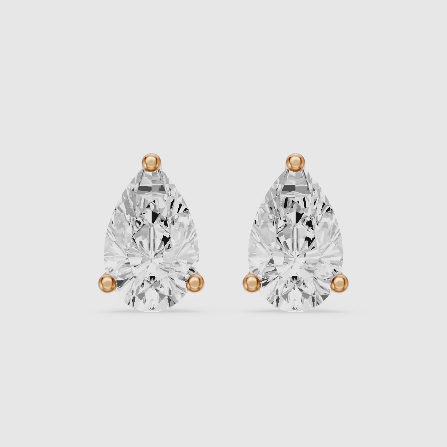 Load video: Saoirse Pear Cut Lab Grown Diamond Classic Basket Stud Earrings