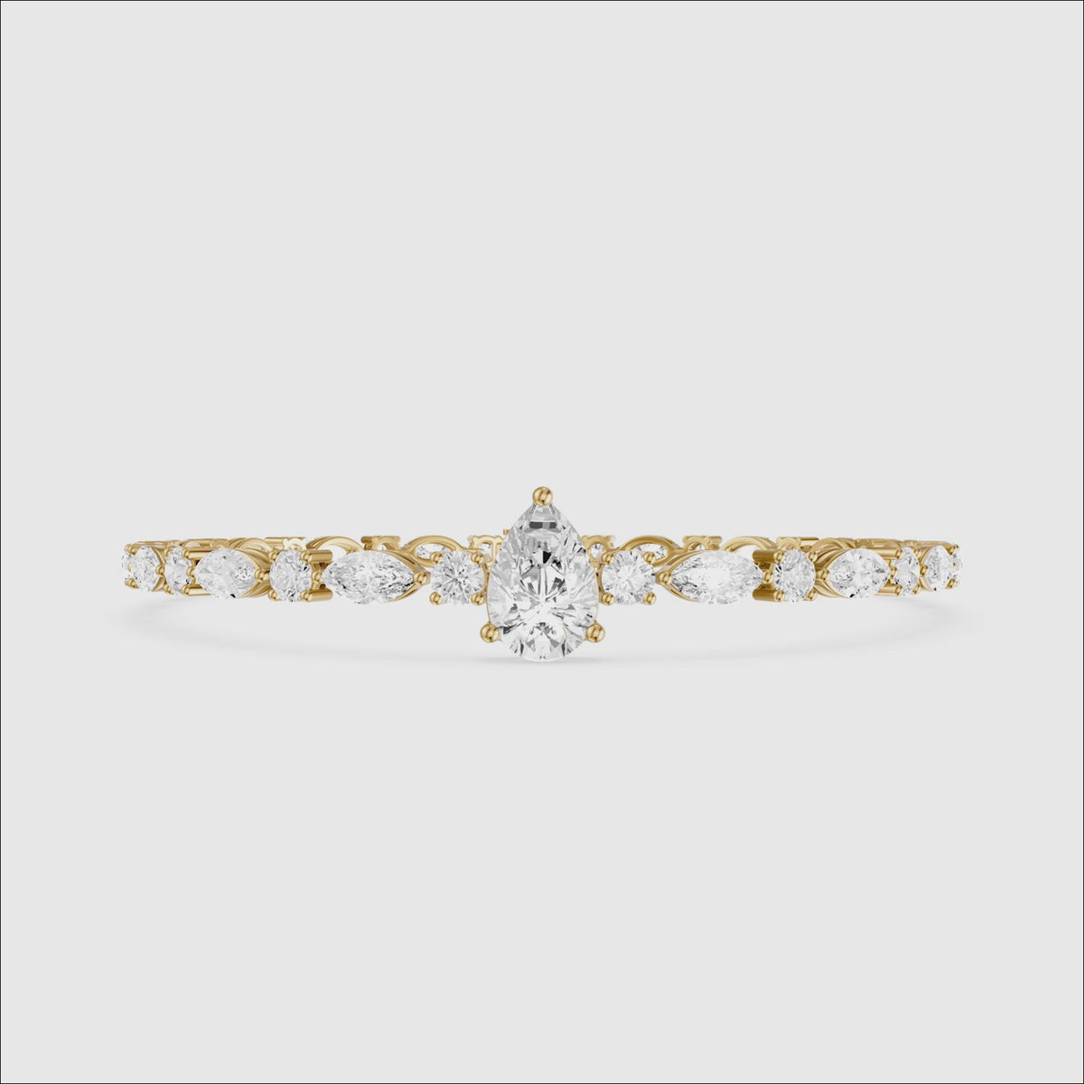 Load video: Keira Pear, Marquise and Round Lab Grown Diamond Bracelet