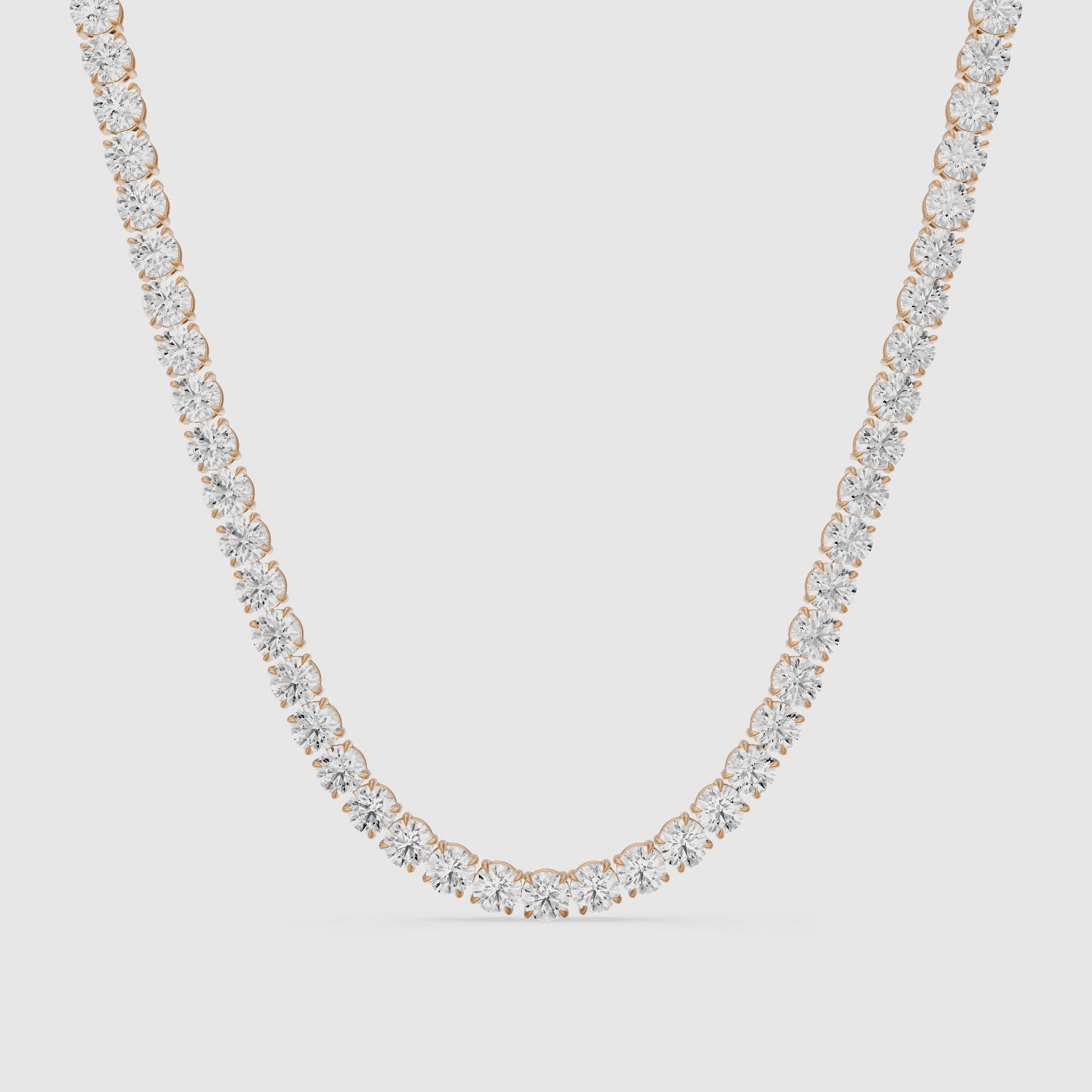 Load video: Eliana Round Cut Lab Grown Diamond Eternity Tennis Necklace