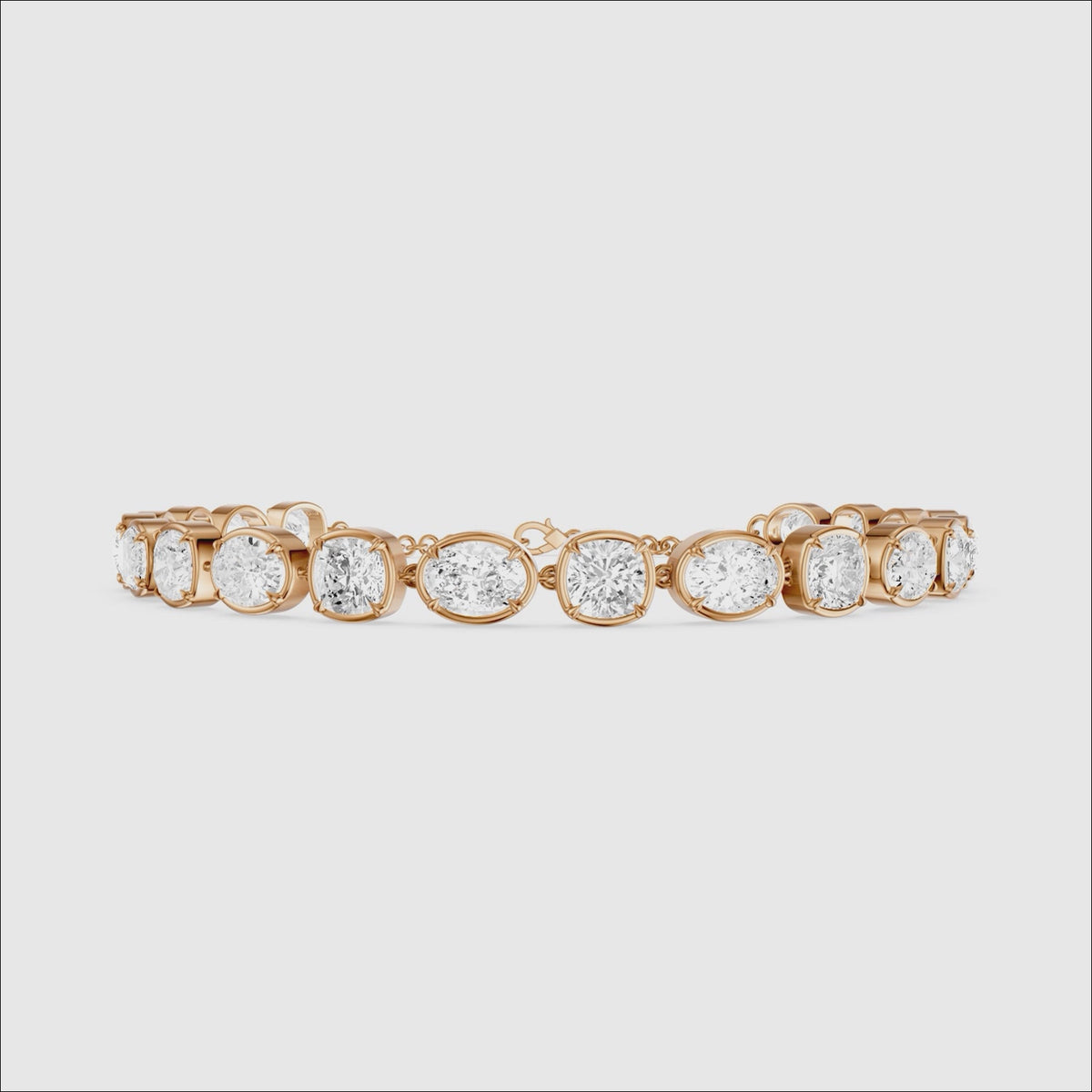 Load video: Jeren Cushion and Oval Shape Lab Grown Diamond Tennis Bracelet