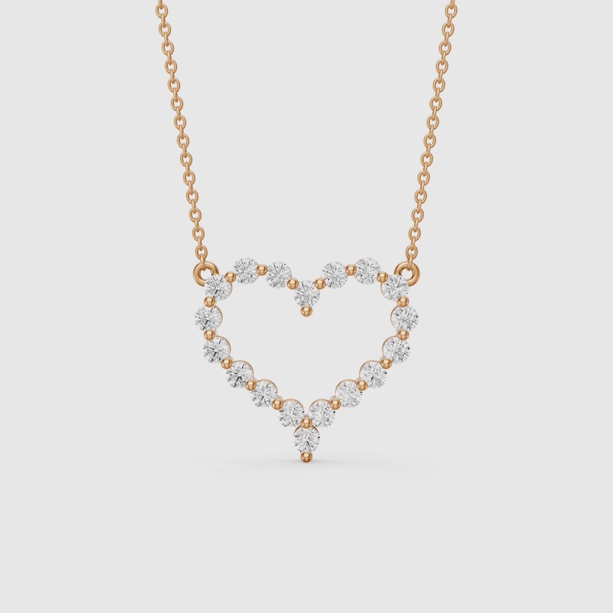 Load video: Whoopi Round Lab Grown Diamond Heart Pendant
