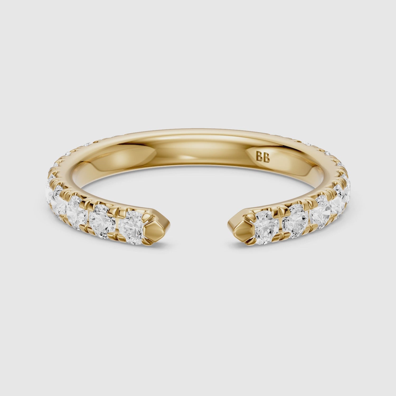 Load video: Avery Open Gap Lab Grown Diamond Wedding Band