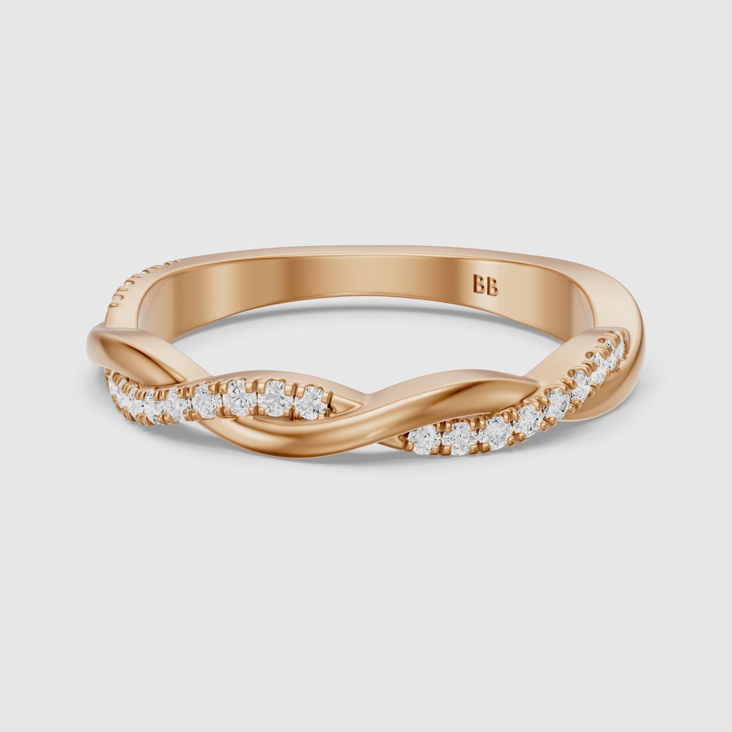 Load video: Adele Twisted Pave Lab Grown Diamond Wedding Band