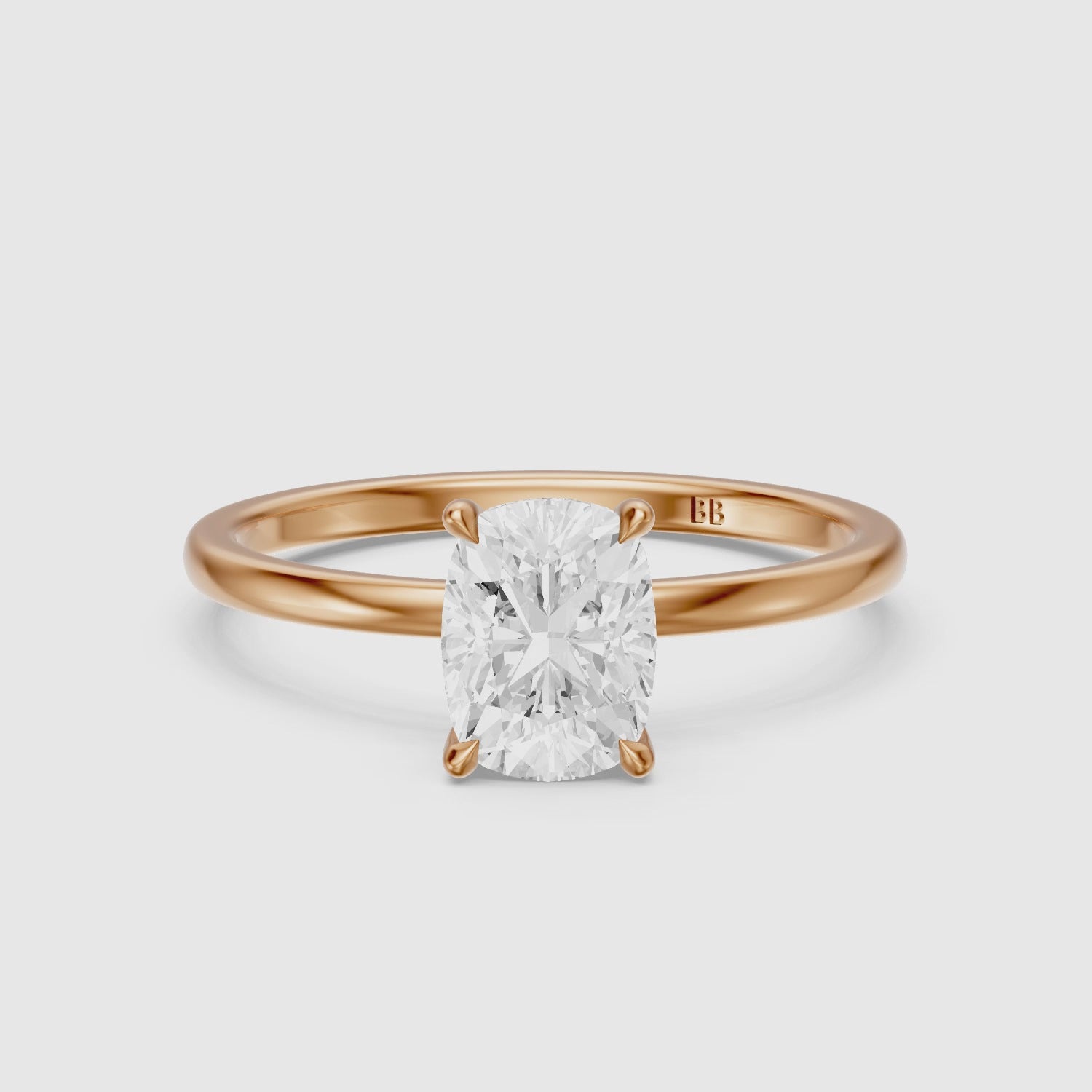 Load video: Melany Elongated Cushion Cut Hidden Halo Lab Grown Diamond Ring