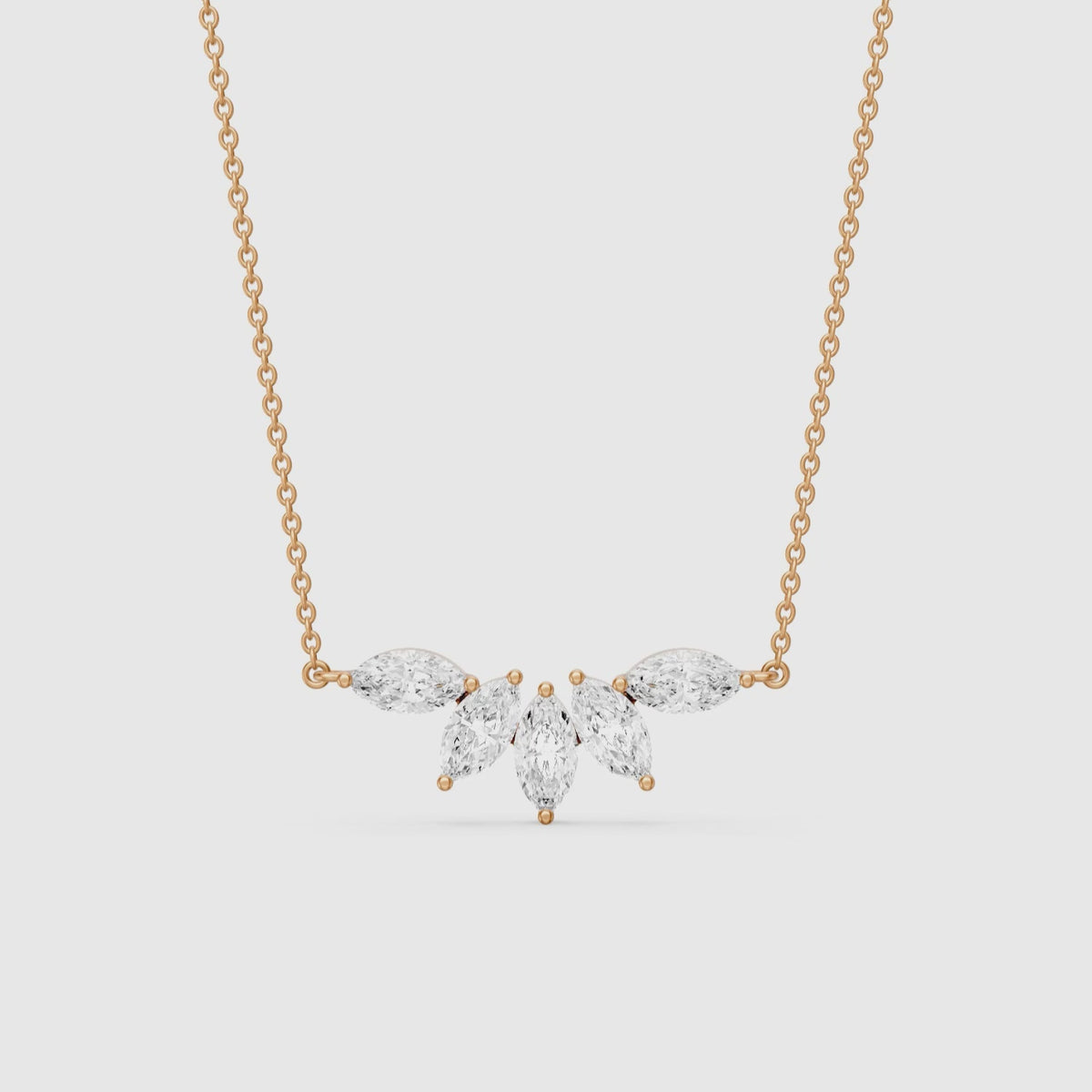 Load video: Sabrina Marquise Cut Lab Grown Diamond Five Stone Necklace