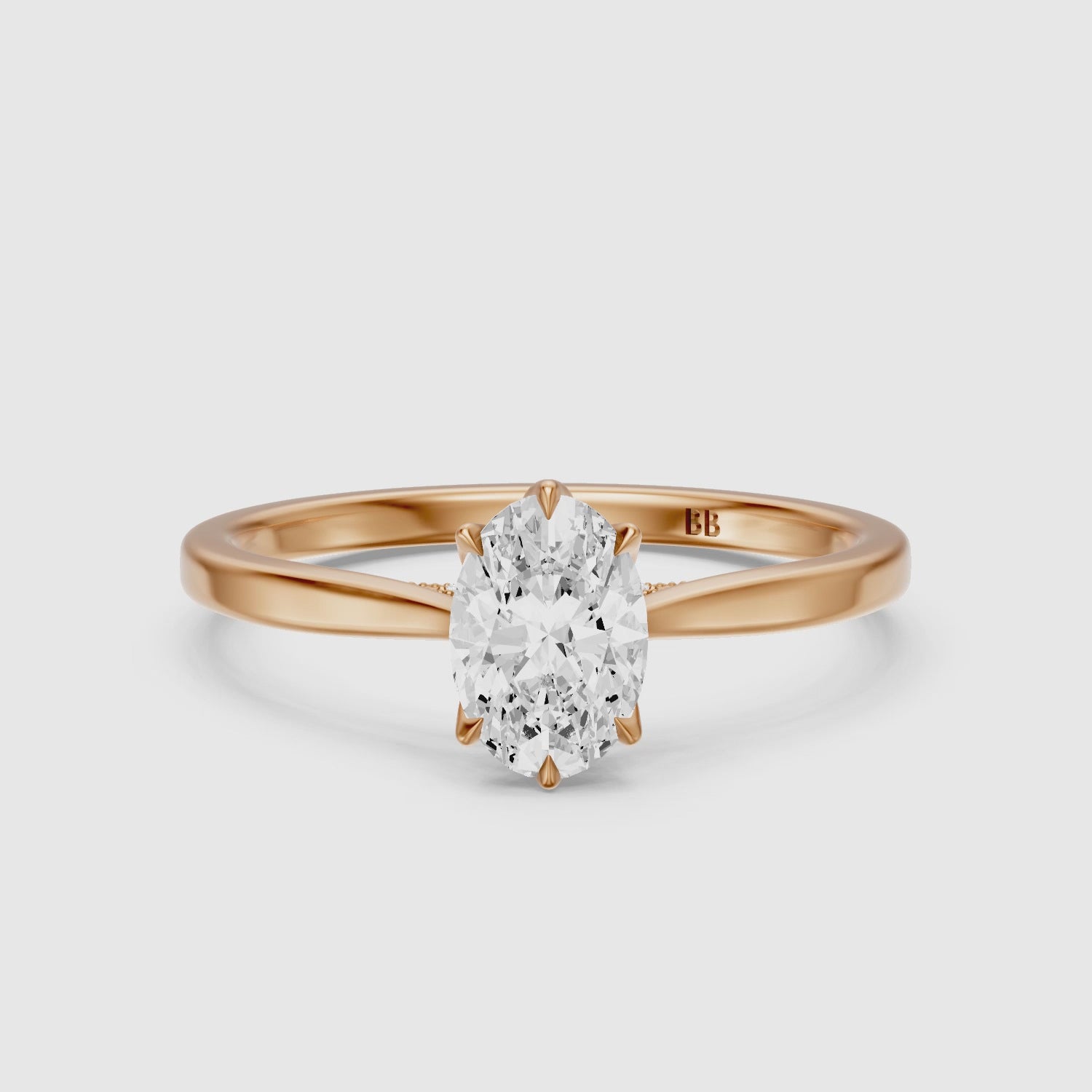 Load video: Rory Oval Lab Grown Diamond Cathedral Solitaire Ring