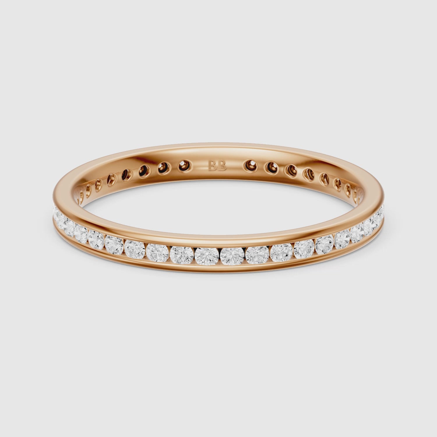 Load video: Shakira Round Lab Grown Diamond Eternity Channel Wedding Band