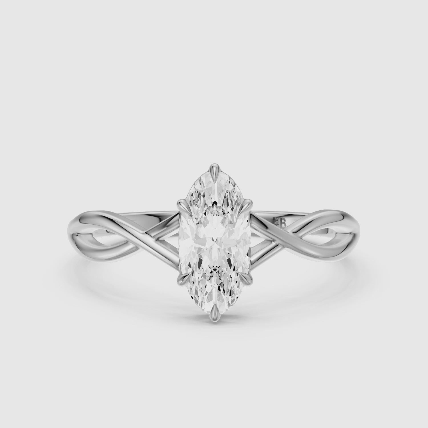 Load video: Lottie Moval Lab Grown Diamond Ring with Twisted Band