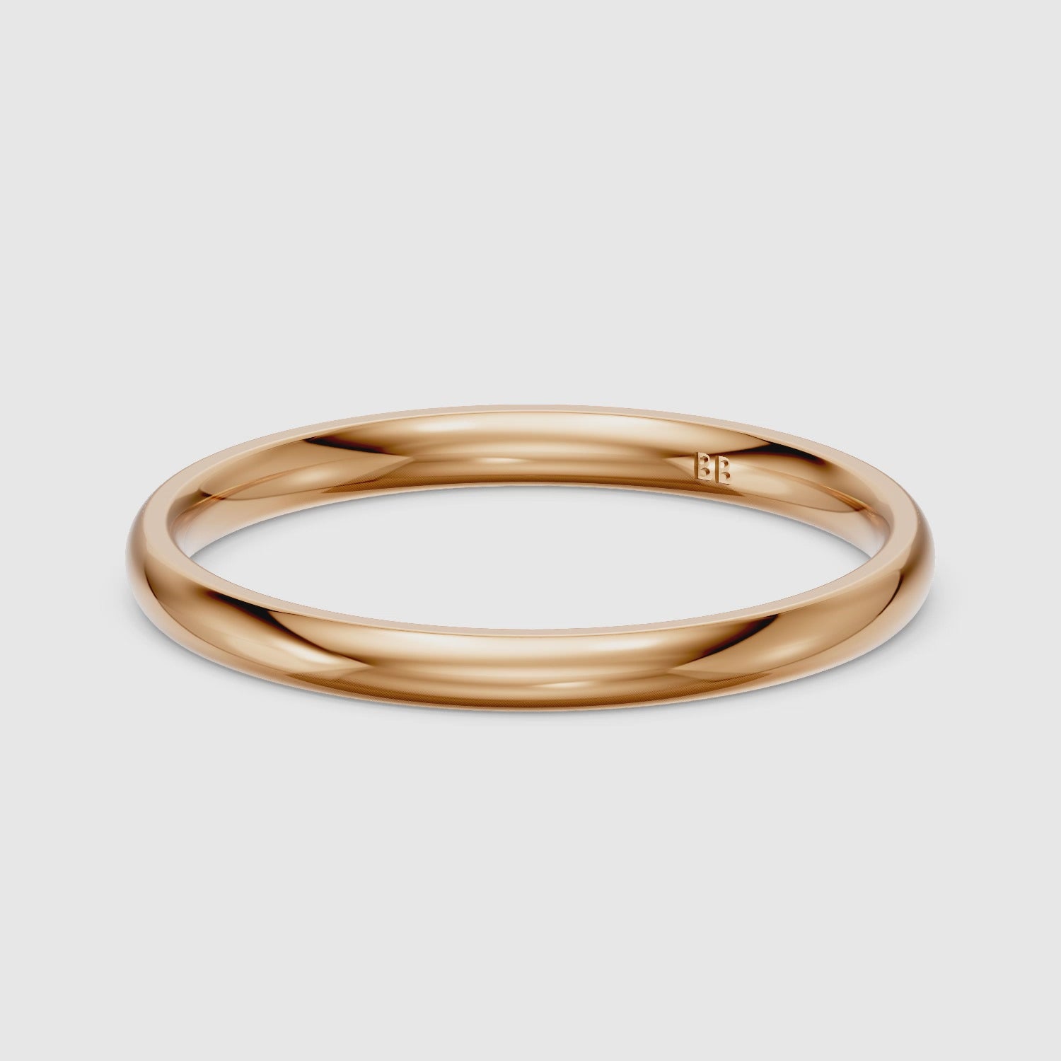 Load video: Willa Half Round Plain Wedding Band