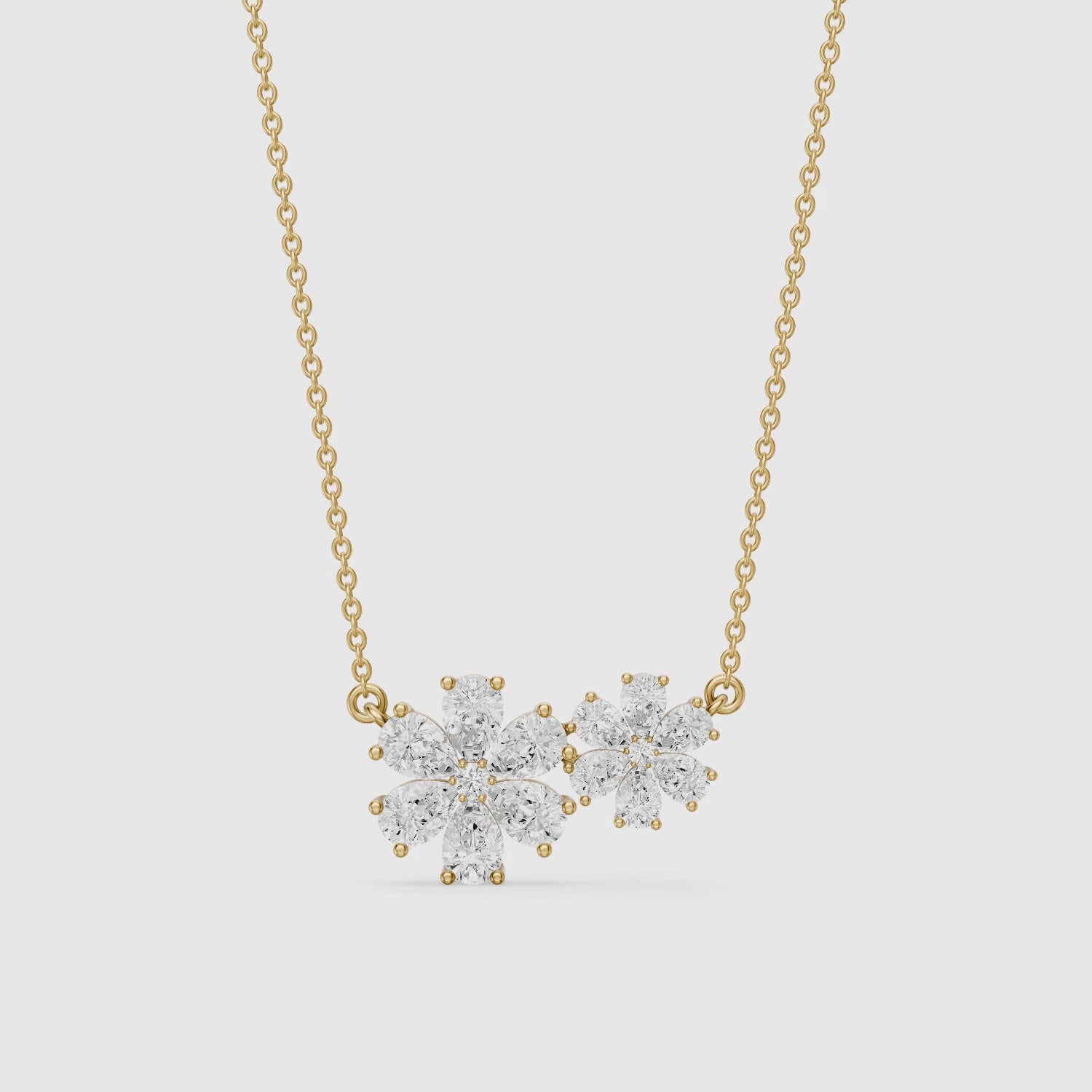 Load video: Viola Pear Lab Grown Diamond Floral Necklace
