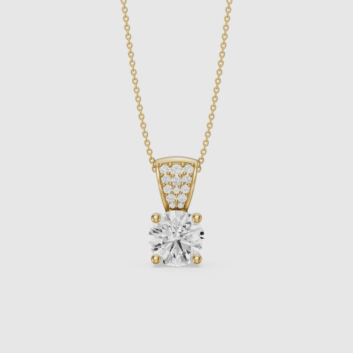Load video: Jennifer Round Lab Grown Diamond Drop Pendant