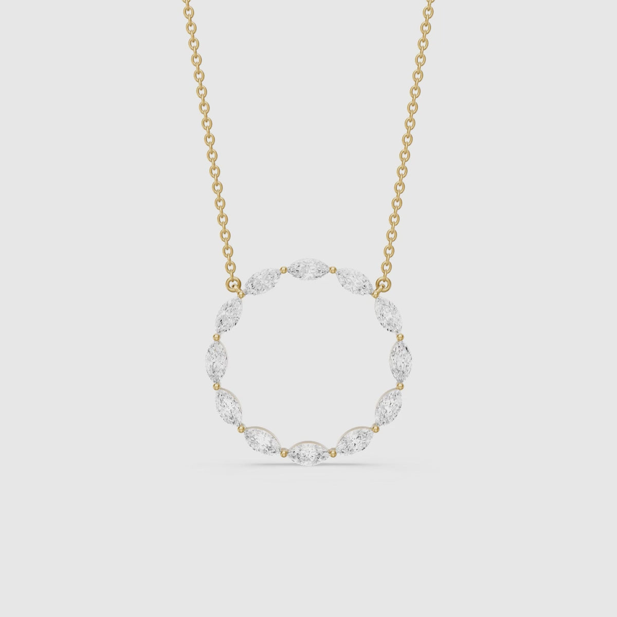 Load video: Serena Marquise Lab Grown Diamond Circle Pendant