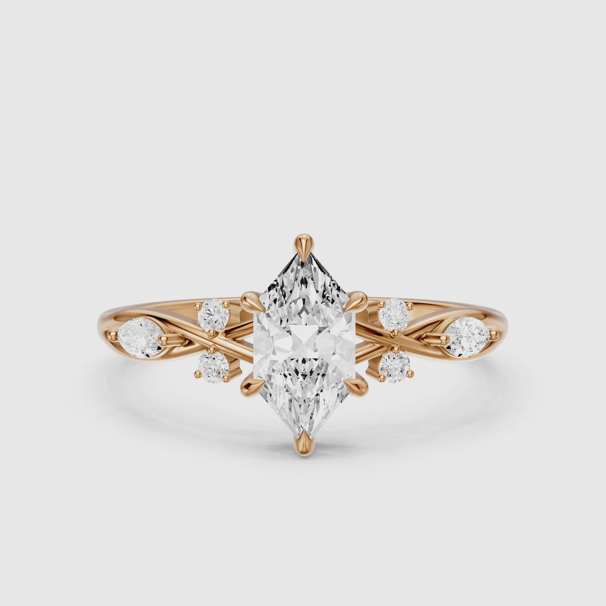 Load video: Yara Nature Inspired Dutch Marquise Cut Lab Grown Diamond Engagement Ring