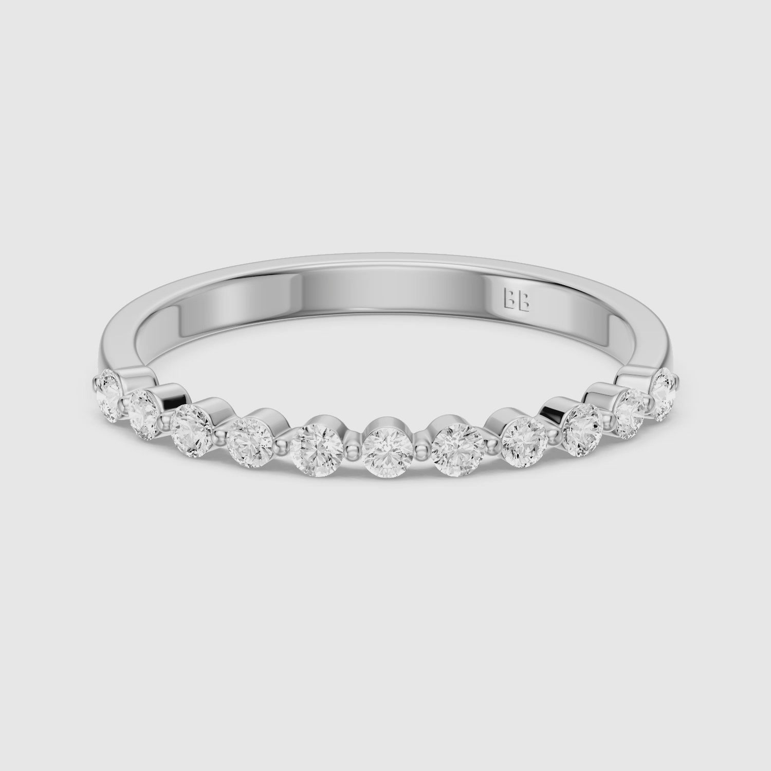Load video: Zara Round Cut Lab Grown Diamond Anniversary Band