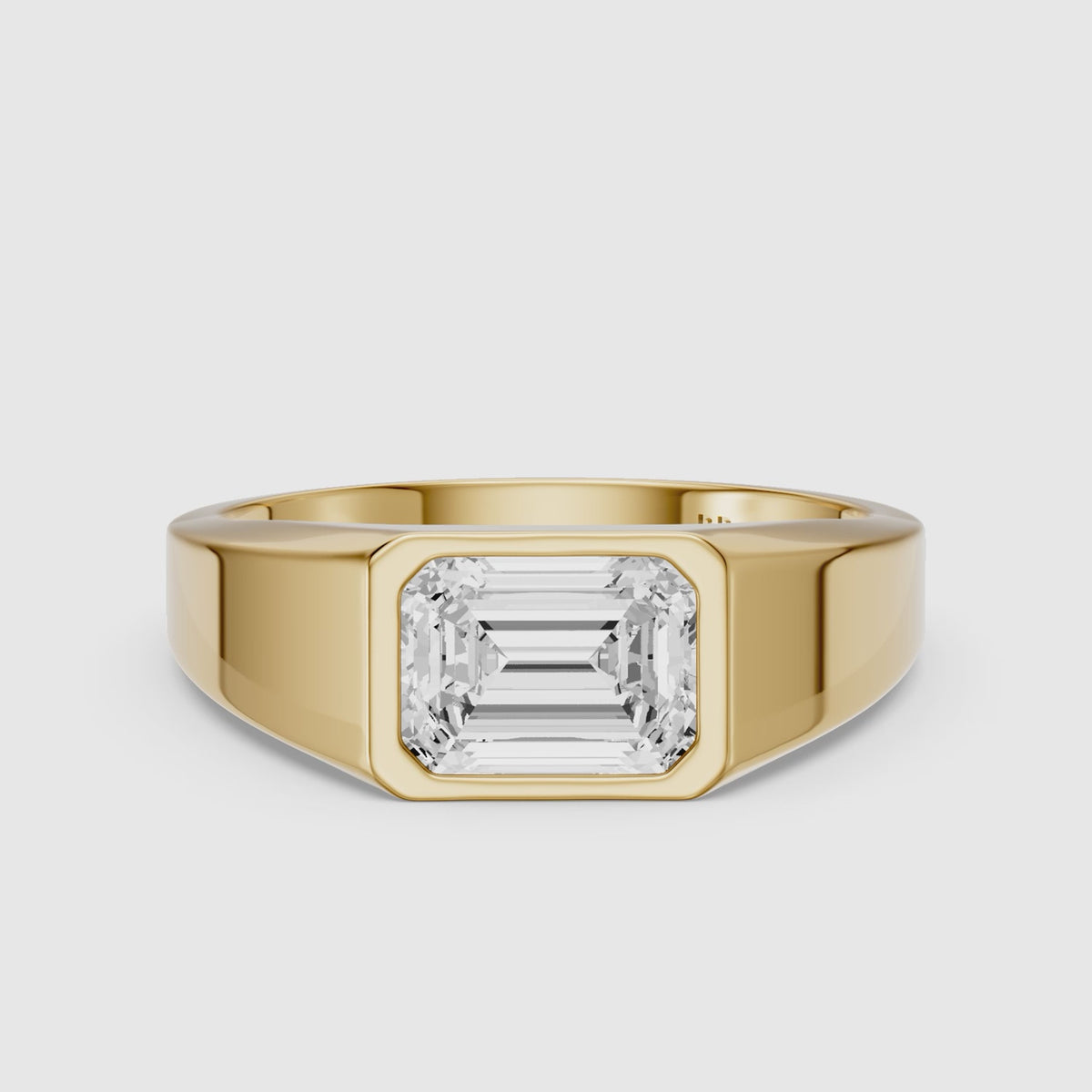 Load video: Arla East-West Emerald Bezel Set Moissanite Diamond Engagement Ring