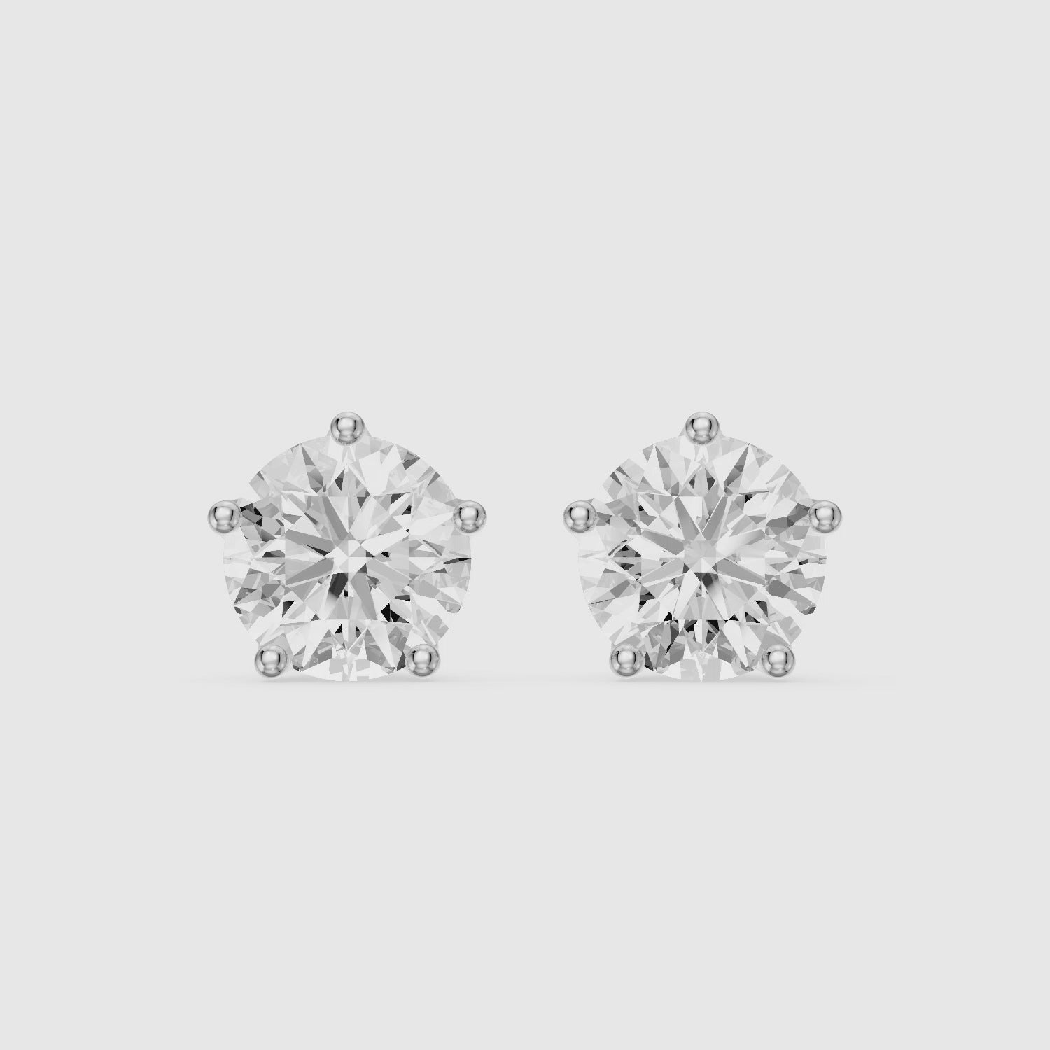 Load video: Zlata Round Cut Lab Diamond Tulip Basket Solitaire Stud Earrings