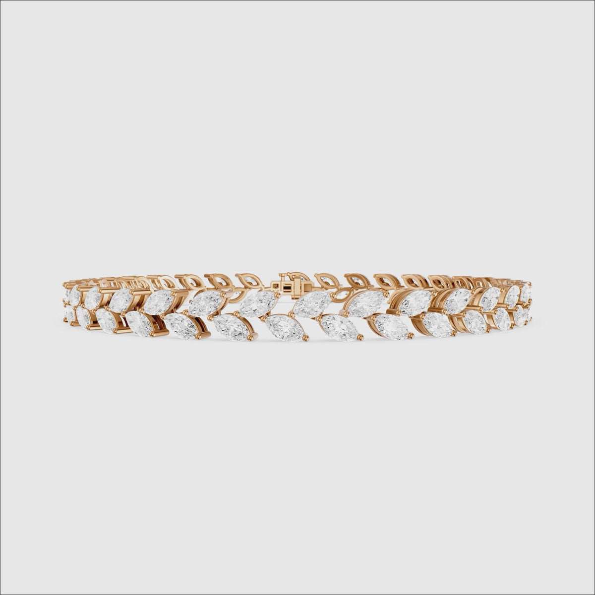Load video: Amoura Two Row Marquise Cut Lab Grown Diamond Tennis Bracelet