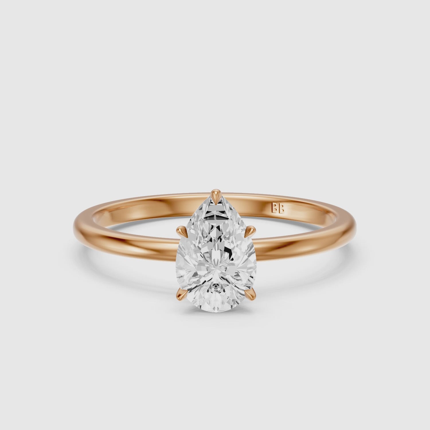 Load video: Kadira 5 Prong Pear Cut Hidden Halo Lab Grown Diamond Ring